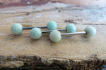 Custom Lengths Green Amazonite Natural Stone Barbell Nipple Ring Tongue Ring 14g (1.6mm) Piercing