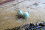 Custom Lengths Green Amazonite Natural Stone Barbell Nipple Ring Tongue Ring 14g (1.6mm) Piercing