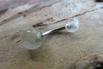 Custom Lengths Rutile Quartz Natural Stone Belly Ring 14g (1.6mm) VCH Piercing 8mm 10mm 12mm