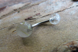 Custom Lengths Rutile Quartz Natural Stone Belly Ring 14g (1.6mm) VCH Piercing 8mm 10mm 12mm