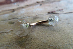 Rose Gold Rutile Natural Stone Belly Ring 14g (1.6mm) Piercing 8mm 10mm 11mm 12mm Lengths