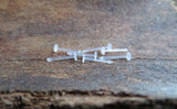 Lot of 7 Clear Hide Piercing Bioflex L Bend or Straight Bone Nose Nostril Retainer 20G 18G Piercing