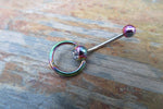 Rainbow IP Custom Lengths Crystal Knocker Belly Ring VCH Ring 14g (1.6mm) Piercing