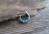 Blue Opal 100% Surgical Steel Septum Daith 16G Piercing