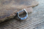 Blue Opal 100% Surgical Steel Septum Daith 16G Piercing