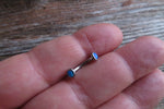 Blue Fire Opal Minimalist Petite Custom Lengths Belly Ring 14g VCH Internally Threaded Piercing