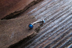 Blue Fire Opal Minimalist Petite Custom Lengths Belly Ring 14g VCH Internally Threaded Piercing