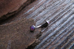 Blue Fire Opal Minimalist Petite Custom Lengths Belly Ring 14g VCH Internally Threaded Piercing