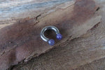 14G 12G 10G Amethyst Natural Stone Statement Piece Horseshoe Septum Ring Externally Threaded Surgical Steel Barbell Piercing 10mm 11mm 12mm