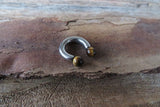 14G 12G 10G Tiger Eye Natural Stone Statement Horseshoe Septum Ring Externally Threaded Surgical Steel Barbell Piercing 10mm 11mm 12mm