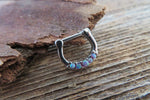 Blue Opal 100% Surgical Steel Septum Daith 16G Piercing