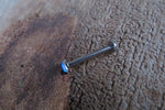 14G Titanium Ti6Al4V ELI Blue Opal Disc Implant Grade Barbell Nipple Ring Bridge Piercing Minimalist Hypoallergenic