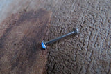 14G Titanium Ti6Al4V ELI Blue Opal Disc Implant Grade Barbell Nipple Ring Bridge Piercing Minimalist Hypoallergenic