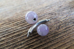 THICK 12G or 10G Amethyst Natural Stone Belly Ring Curve 12G (2.0mm) 10G (2.5mm) VCH Piercing 5mm & 8mm Balls