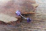 Custom Lengths Gold IP Amethyst 5mm Natural Stone Belly Ring VCH Ring 14g (1.6mm) Piercing