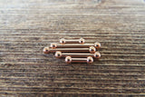 Minimalist 14G Rose Gold Ion Plated Surgical Steel 316L Barbell Nipple Ring Tongue Ring 14G (1.6mm) Piercing All Lengths Small Balls