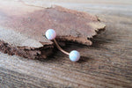 Custom Lengths White Opal Belly Ring Christina VCH 14G (1.6mm) Piercing