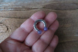 14G 12G 10G Amethyst Natural Stone Statement Piece Horseshoe Septum Ring Externally Threaded Surgical Steel Barbell Piercing 10mm 11mm 12mm