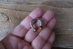 14G 12G 10G Tiger Eye Natural Stone Statement Horseshoe Septum Ring Externally Threaded Surgical Steel Barbell Piercing 10mm 11mm 12mm