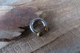 14G 12G 10G Tiger Eye Natural Stone Statement Horseshoe Septum Ring Externally Threaded Surgical Steel Barbell Piercing 10mm 11mm 12mm