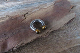 14G 12G 10G Tiger Eye Natural Stone Statement Horseshoe Septum Ring Externally Threaded Surgical Steel Barbell Piercing 10mm 11mm 12mm