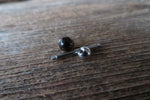 12G THICK Black Obsidian Natural Stone Barbell Tongue Ring 12G (2.0mm) Piercing