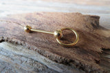 Custom Lengths Gold Knocker Tongue Ring 14g (1.6mm) Piercing