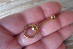 Custom Lengths Gold Knocker Tongue Ring 14g (1.6mm) Piercing