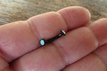 Black IP White Fire Opal Minimalist Petite Custom Lengths Belly Ring 14g VCH Internally Threaded Piercing