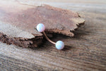 Rose Gold Ion Plated White Opal Belly Ring Christina VCH Surgical Steel 14G (1.6mm) Piercing