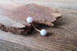 Rose Gold Ion Plated White Opal Belly Ring Christina VCH Surgical Steel 14G (1.6mm) Piercing