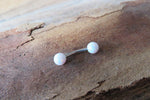 Custom Lengths White Opal Belly Ring Christina VCH 14G (1.6mm) Piercing