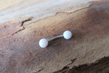 Custom Lengths White Opal Belly Ring Christina VCH 14G (1.6mm) Piercing