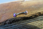 White Fire Opal Minimalist Petite Custom Lengths Belly Ring 14g VCH Internally Threaded Piercing