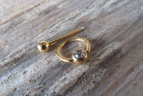 Custom Lengths Gold Knocker Tongue Ring 14g (1.6mm) Piercing