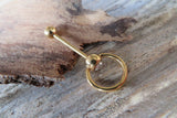 Custom Lengths Gold Knocker Tongue Ring 14g (1.6mm) Piercing