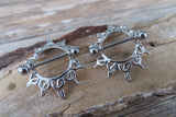 Silver Ornate Sun 14G or 16G Nipple Shields Pair