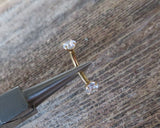 Black IP Minimalist Crystal Gems Belly Ring 14g Internally Threaded Piercing