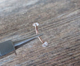 Black IP Minimalist Crystal Gems Belly Ring 14g Internally Threaded Piercing