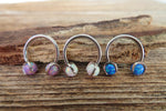 14G & 16G White Opal Horseshoe Surgical Steel Septum Daith Rook 14G (1.6mm) 16G (1.2mm) Piercing 8mm 10mm 12mm