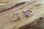 14G & 16G Purple Opal Horseshoe Surgical Steel Septum Daith Rook 14G (1.6mm) 16G (1.2mm) Piercing 8mm 10mm 12mm