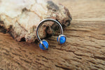 14G & 16G Blue Opal Horseshoe Surgical Steel Septum Daith Rook 14G (1.6mm) 16G (1.2mm) Piercing 8mm 10mm 12mm