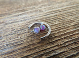 14G & 16G Blue Opal Horseshoe Surgical Steel Septum Daith Rook 14G (1.6mm) 16G (1.2mm) Piercing 8mm 10mm 12mm