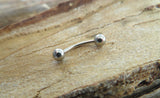 Gold IP Vertical Lip 100% Surgical Steel Curve Eyebrow Rook Barbell Ring 16g (1.2mm) Lip Piercing Belly Ring