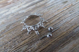 Silver Ornate Sun 14G or 16G Nipple Shields Pair