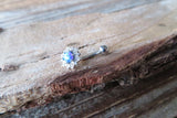 Floating Silver IP Minimalist Custom Lengths Opal Crystal Flower Gems Belly Ring 14g VCH Internally Threaded Piercing