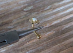 Gold Plated Minimalist Floating Opal Crystal Flower Gems Belly Ring 14g VCH Internally Threaded Piercing