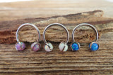 14G & 16G Purple Opal Horseshoe Surgical Steel Septum Daith Rook 14G (1.6mm) 16G (1.2mm) Piercing 8mm 10mm 12mm