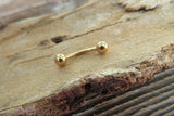 Gold IP Vertical Lip 100% Surgical Steel Curve Eyebrow Rook Barbell Ring 16g (1.2mm) Lip Piercing Belly Ring