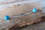 Turquoise Howlite 6mm Stone Pregnancy Bio-flex Belly Ring Hypoallergenic